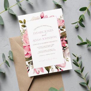 Invitation Floral Dusty rose Fleur sauvage Jardin d'été maria