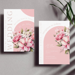 Invitation Floral Dusty rose Fleur sauvage Jardin d'été maria