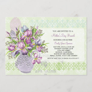 Invitation Floral élégant de la Réunion de déjeuner du jour