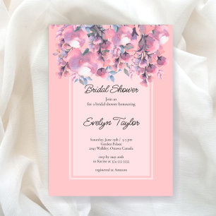 Invitation Floral Elegant Dusty rose Fête des mariées