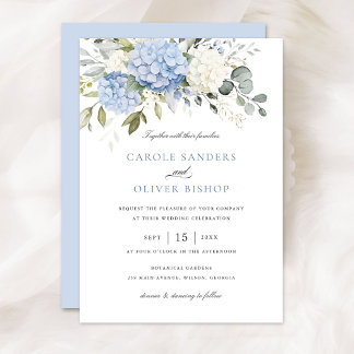 Invitation Floral Elegant Hydrangea Mariage de verdure