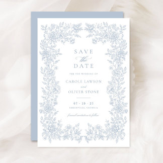 Invitation Floral Elegant Vintage Frame Wedding Enregistrer l