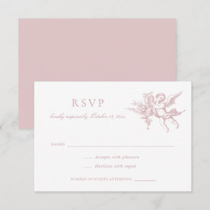 Invitation Floral Elegant Vintage Toile Baroque Mariage RSVP