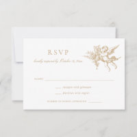 Floral Elegant Vintage Toile Baroque Mariage RSVP