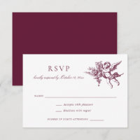 Floral Elegant Vintage Toile Baroque Mariage RSVP