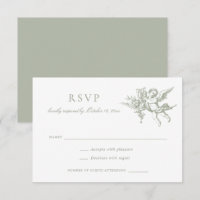Floral Elegant Vintage Toile Baroque Mariage RSVP