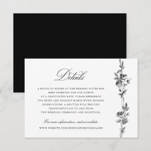 Invitation Floral Elegant Vintage Toile Détails du Mariage