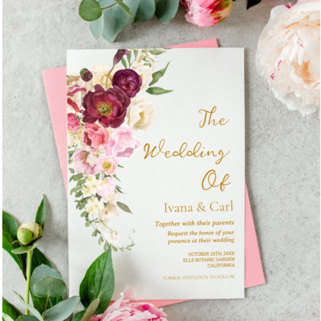Invitation FLORAL Embrasser le Mariage de mariage (Créateur téléchargé)