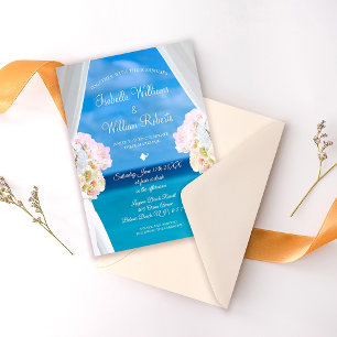 Invitation Floral Été Océan tropical Plage Mariage