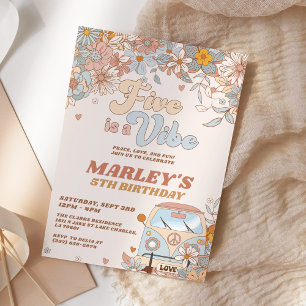 Invitation Floral Five est un Vibe Super Retro 5e anniversair