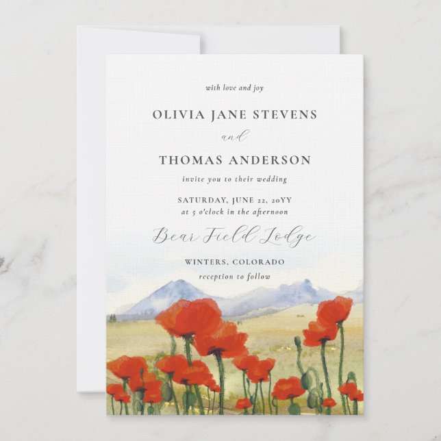 Invitation Floral Fleur sauvage  Meadow Mariage (Devant)