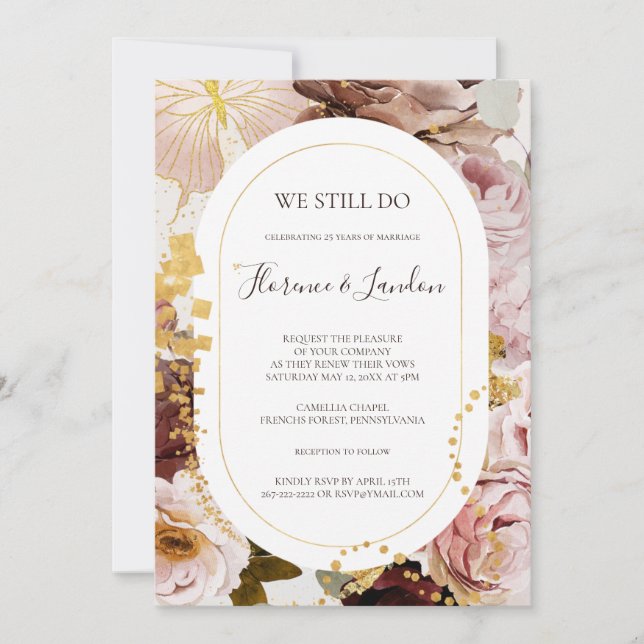 Invitation Floral flush moderne | Aquarelle Nous Le Faisons T (Devant)