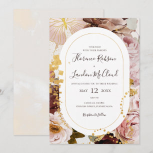 Invitation Floral flush moderne Mariage Décontracté de cadr
