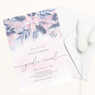 Invitation Floral Foliage Noël Fêtes de fin d'année Sexe Révé