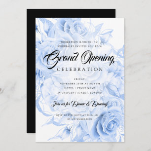 Invitation Floral Forme Entreprise Grand Ouverture Marine Ble