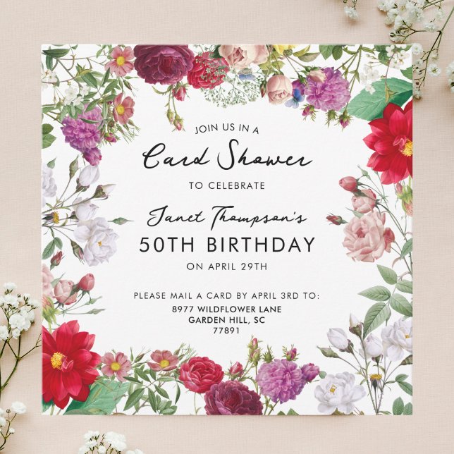 Invitation Floral Garden Douche par courrier Anniversaire (Créateur téléchargé)