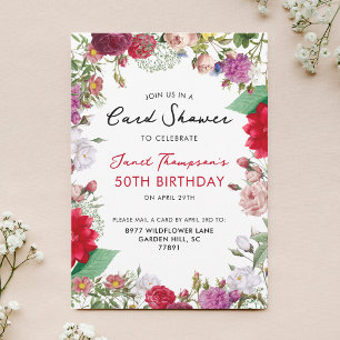 Invitation Floral Garden Douche par courrier Anniversaire