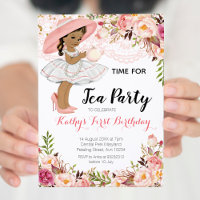 Floral Girl Tea Party Anniversaire Africain Améric