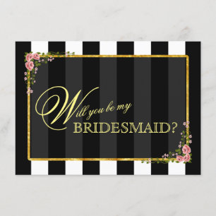 Invitation Floral Gold Foil VOUDREZ-VOUS ÊTRE MON BRIDESMAID 
