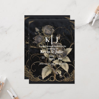 Invitation Floral gothique