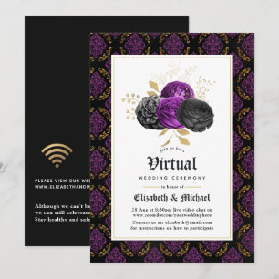 Invitation Floral Gothique en ligne Mariage virtuel