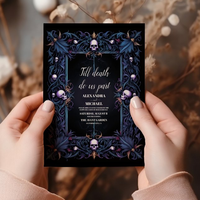 Invitation Floral Gothique Mariage d'Halloween (Créateur téléchargé)