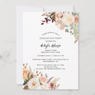 Invitation Floral Graduation 2025 Botanical Grad Party