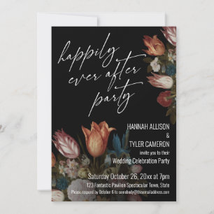 Invitation Floral hollandais pn Noir Heureusement toujours ap
