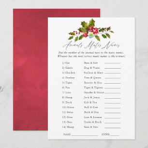 Invitation Floral Holly Fête des mariées de Noël