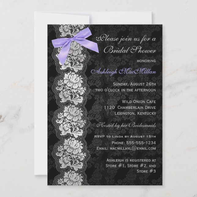 Invitation floral IMPRIMÉ de Fête de la mariée de (Devant)