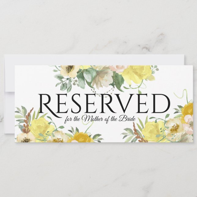 Invitation Floral Jaune réservé (Devant)