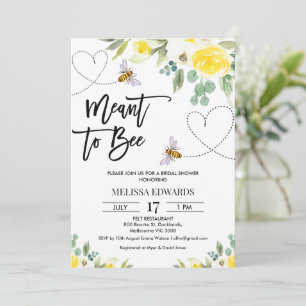 Invitation Floral jaune signifie Fête des mariées d'abeilles