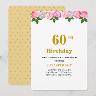 Invitation Floral & Laurel Feuilles 40e, 60e anniversaire