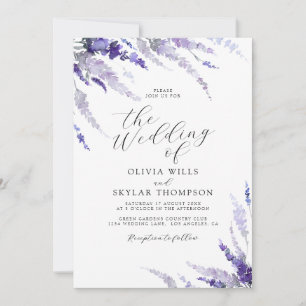 Invitation Floral Lavande Mauve Dusty Purple Lilac Mariage