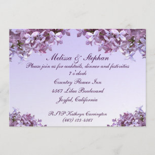 Invitation Floral Lilac Fleurs Réception De Mariage