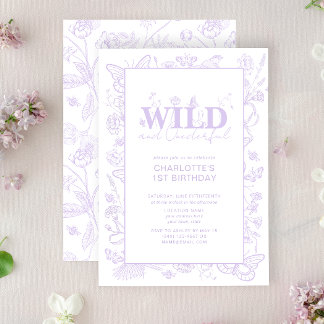 Invitation Floral Lilac Fleurs Wild & Onederful 1er anniversa