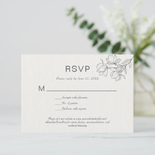 Invitation Floral Line Art Simple sur mesure Classic Ivory Ho