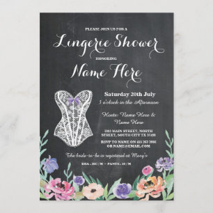 Invitation floral Lingerie Shower