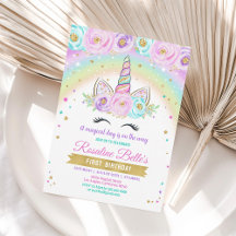 Floral Magic Arc-en-ciel Unicorn Anniversaire
