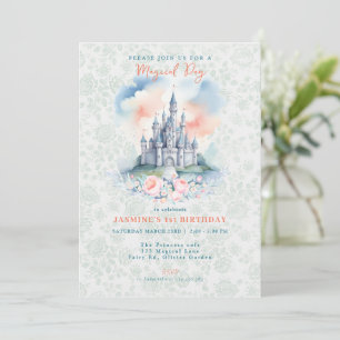 Invitation Floral Magical Princess Castle