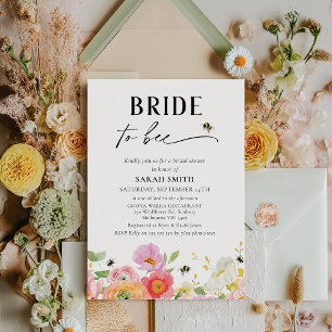 Invitation Floral Mariée Multicolore À Fête des mariées D'Êtr