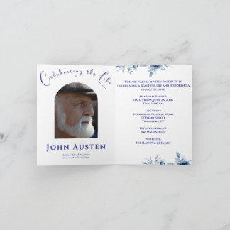 Invitation Floral Memorial 5,25" Carré Carte Plat