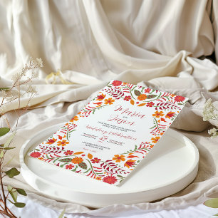 Invitation Floral mexicain Boda Fiesta Mariage coloré