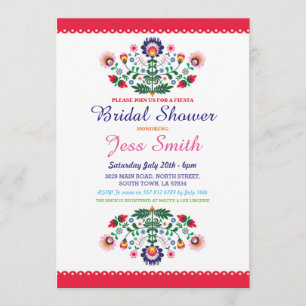 Invitation floral mexicain de fiesta de partie de