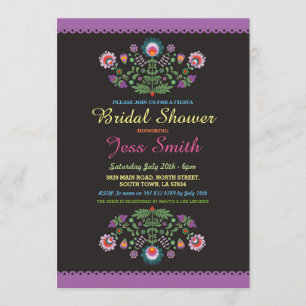 Invitation floral mexicain de fiesta de partie de