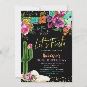 Invitation Floral mexicain Fêtons fête d'anniversaire