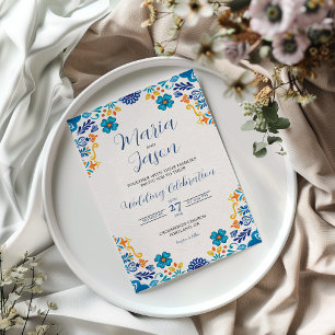 Invitation Floral mexicain traditionnel Botanique Mariage