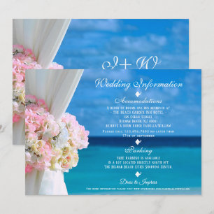 Invitation Floral moderne Blue Ocean Beach Informations de ma
