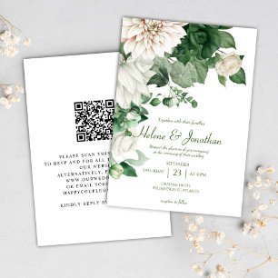 Invitation Floral moderne Emerald Green Mariage élégant