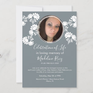 Invitation Floral Motif Célébration de la vie Photo Invitatio
